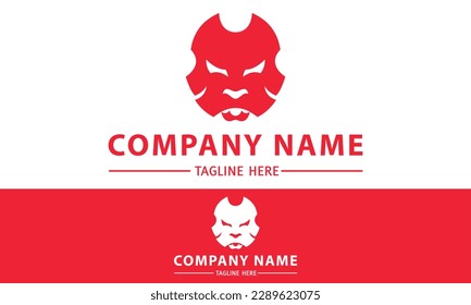 Orange Color Angry Dog Face Logo Design