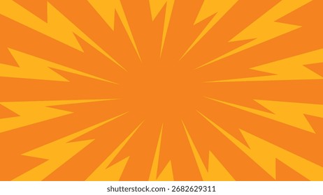 Fondo de color naranja con patrón de rayos abstractos