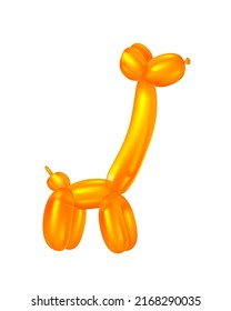 Orange color Balloon twisted in the shape of a giraffe