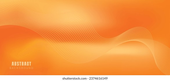 Orange color blurred gradient vector background illustration with wavy lines
