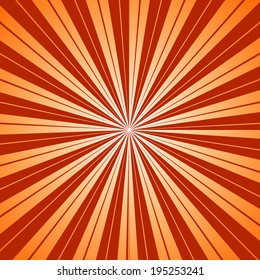 orange color burst background. Vector illustration