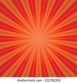 orange color burst background. Vector illustration 