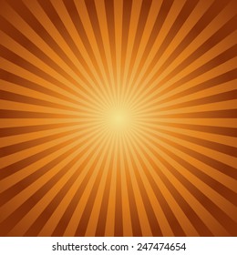 Orange color burst background. Vector illustration