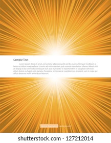 orange color burst with free space for sample text in middle. Vector.