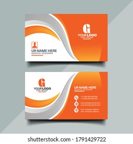 Orange color business card design