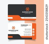 Orange color business card template
