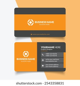 Orange color business card template