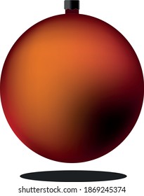 Orange color christmas decoration  on white background