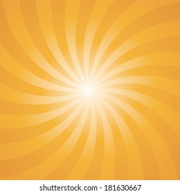 orange color circle swirl burst background. Vector illustration