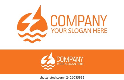 Orange Color Círculo Onda Negativo Espacio Eléctrico Logo Diseño