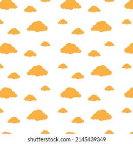 orange color cloud patterns on white background, vector