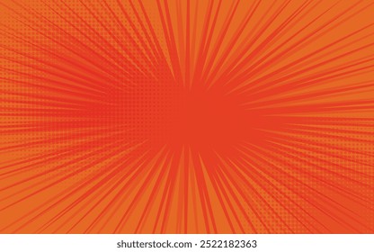 Fondo de cómic o superhéroe de color naranja en estilo semitono
