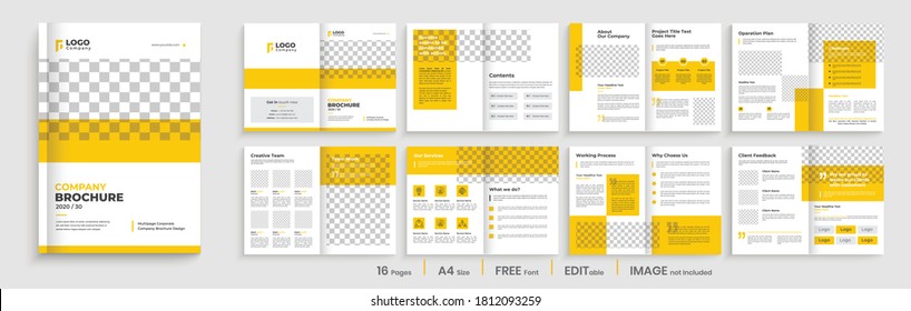 Orange color company brochure template design, Brochure template layout design,minimal business brochure design, annual report minimal company profile design.