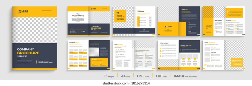 Orange color company brochure template design, Brochure template layout design,minimal business brochure design, annual report minimal company profile design.