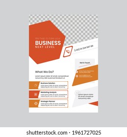 Orange color concept Corporate flyer design gradient elements