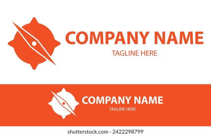 Diseño del logotipo de la brújula creativa en color naranja