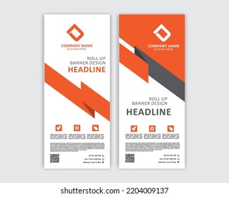Orange color Creative Roll up Banner Template