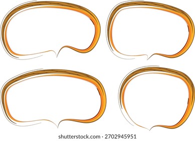 Burbujas de discurso de trazo decorativo de color naranja