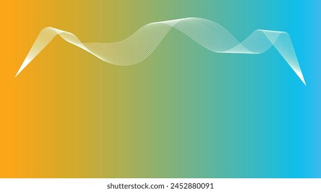 Orange color and Deep Sky Blue color gradient with smooth line art Blank background for product display, product advertising backdrop,luxury-3d-background, modern-abstract-background, product 3d