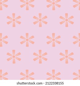orange color flower patterns on pink background, vector