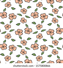 Orange Color Flower style vector seamless repeat pattern wall tiles, Decor For home, Moroccan tiles, ornaments, or wall decor on marble, it also can be used for wallpaper, linoleum, textile, webpage.