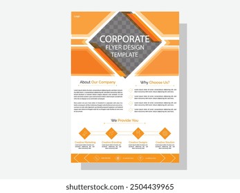 Orange color flyer design template
