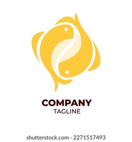 orange color food theme premium logo design