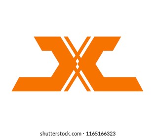 orange color generic two arrow abstract mark symbol logo design idea concept illustration for architecture company, technology corporate or any use