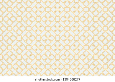Orange color geometry seamless pattern. Abstract line, shape. For design, interior, wallpaper. Vector illustration