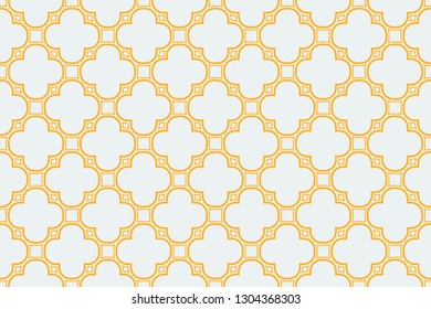 Orange color geometry seamless pattern. Abstract line, shape. For design, interior, wallpaper. Vector illustration