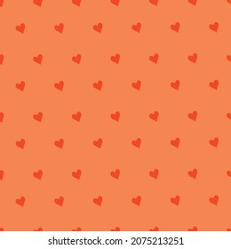 orange color heart patterns on orange background, vector, textile, fabric, overlay, decorative