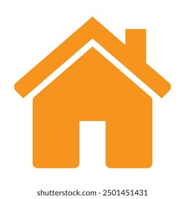 Orange color home icon. Home icon. House icon. Orange home icon isolated on white background. Vector illustration. EPS 10