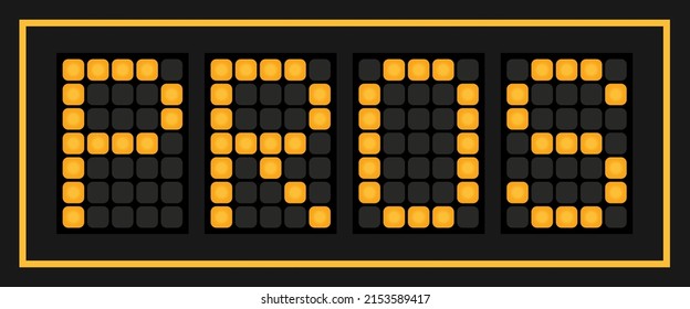 Orange color led banner in word pros on black background