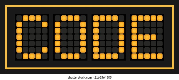 Orange color led banner in word code on black background