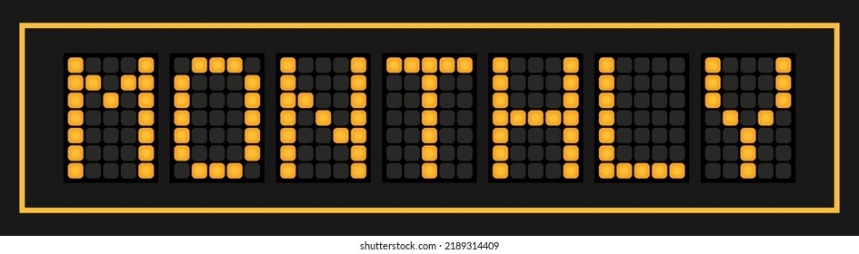 Orange color led banner in word monthly on black background