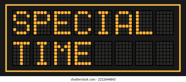 Orange Color Led Banner In Word Special Moment On Black Background