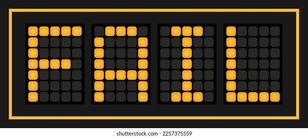 Orange color led banner in word fail on black background