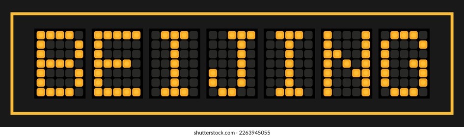 Orange color led banner in word beijing on black background