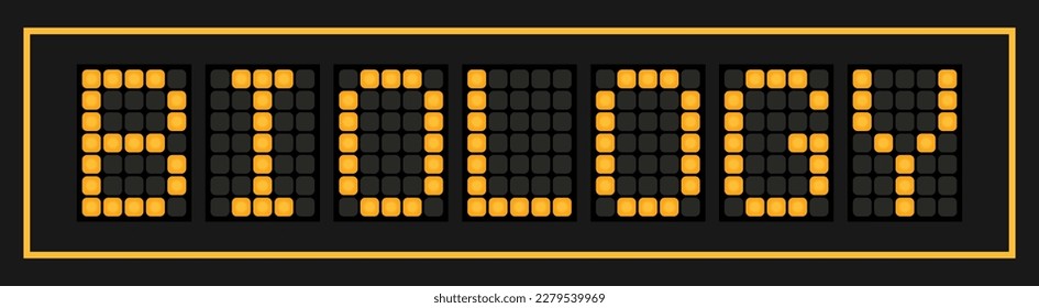 Orange color led banner in word biology on black background