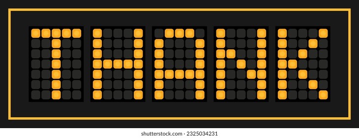 Orange color led banner in word thank on black background