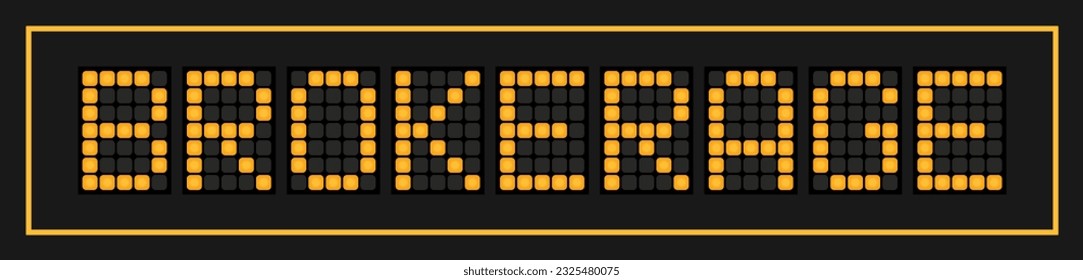 Orange color led banner in word brokerage on black background