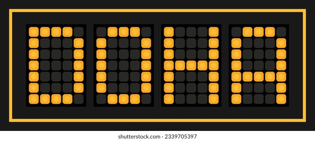 Orange color led banner in word doha on black background