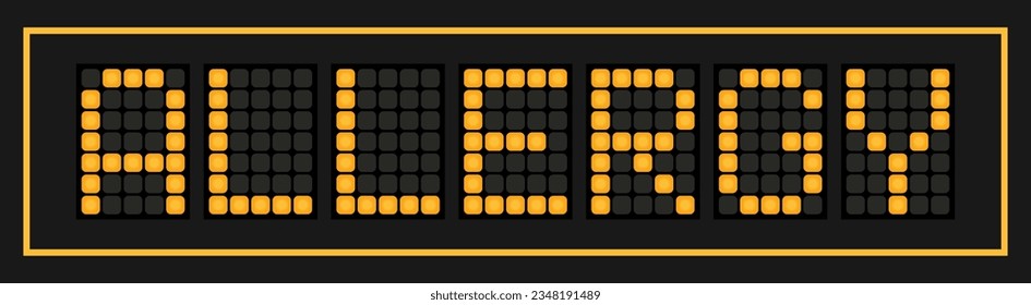 Orange color led banner in word allergy on black background