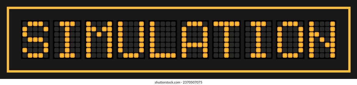 Orange color led banner in word simulation on black background