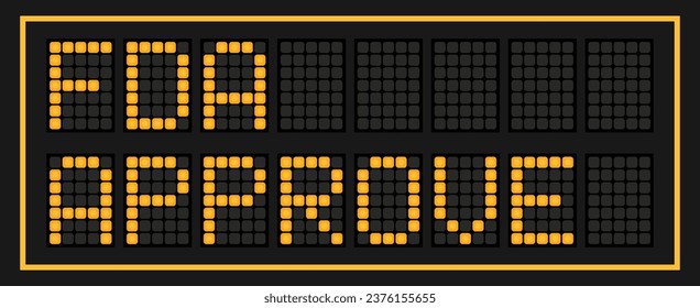Orange color led banner in word FDA approve on black background
