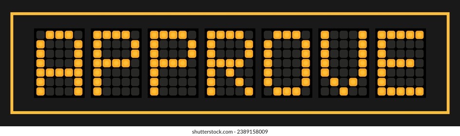 Orange color led banner in word approve on black background