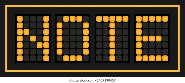 Orange color led banner in word note on black background