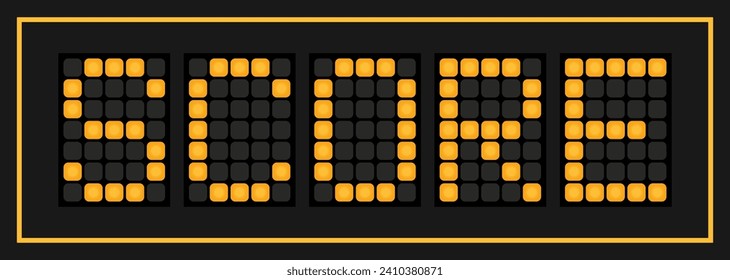 Orange color led banner in word score on black background