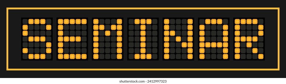 Orange color led banner in word semniar on black background