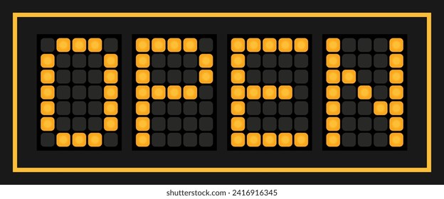 Orange color led banner in word open on black background
